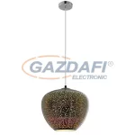   OPTONICA PD9025 3D üveg függesztett csillár,tűzijáték hatás,króm - 40W E27 400x345mm