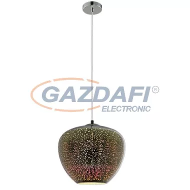 OPTONICA PD9025 3D üveg függesztett csillár,tűzijáték hatás,króm - 40W E27 400x345mm OPTONICA PD9025 3D üveg függesztett csillár,tűzijáték hatás,króm - 40W E27 400x345mm
