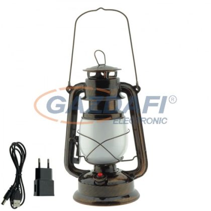   OPTONICA PD9042 LED viharlámpa,akkumlátoros,bronz 5W SMD AC100-240V 250lm 360° 180x285mm IP20 A+ 25000h