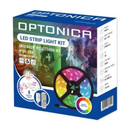   OPTONICA ST4328 LED szalag szett Adapter+Bluetooth Music+távirányító 30ledes 12W 12V 1200lm 120° IP20