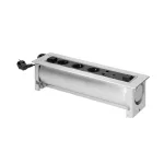   ORNO OR-AE-13110(GS) Asztalba süllyeszthető elosztó, lapos mart éllel és nyitómechanizmussal, 3x2P+E , 2xNET, 1xHDMI