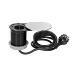   ORNO OR-AE-13124(GS) Asztalba süllyeszthető irodai elosztó csúsztatható fedéllel, USB töltő, 1,9 m kábellel