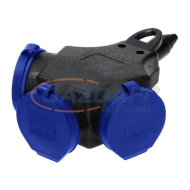 ORNO OR-AE-13209(GS) Schuko Hármas elosztó, vízálló, 3x2P+E, 16A, 230V AC