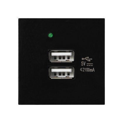   ORNO OR-GM-9010/B/USBX2 NOEN Beépíthető dupla USB dugalj (2,1A), fekete színben