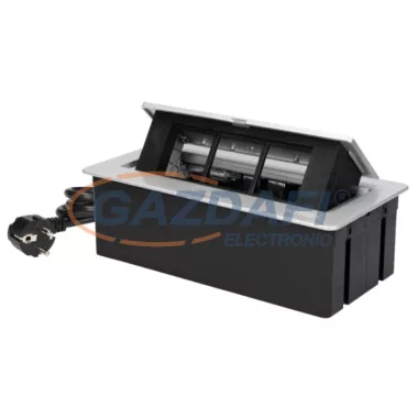 ORNO OR-GM-9010/G NOEN Asztalba süllyeszthető elosztó, üres, irodai, cserélhető modulok, ezüst színben ORNO OR-GM-9010/G NOEN Asztalba süllyeszthető elosztó, üres, irodai, cserélhető modulok, ezüst színben