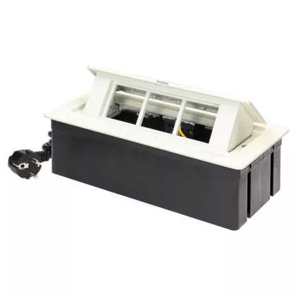 ORNO OR-GM-9010/W NOEN Asztalba süllyeszthető elosztó, üres, irodai, cserélhető modulok, fehér színben ORNO OR-GM-9010/W NOEN Asztalba süllyeszthető elosztó, üres, irodai, cserélhető modulok, fehér színben