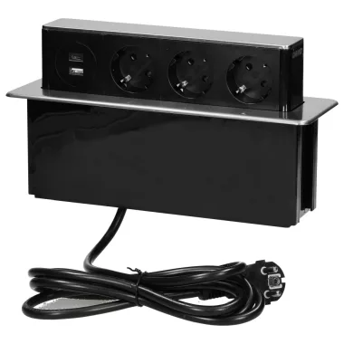ORNO OR-GM-9014(GS)/B-G Asztalba süllyeszthető elosztó, 2xUSB port (A + C 3.0A), 2 m kábellel ORNO OR-GM-9014(GS)/B-G Asztalba süllyeszthető elosztó, 2xUSB port (A + C 3.0A), 2 m kábellel