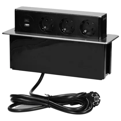 ORNO OR-GM-9014(GS)/B-G Asztalba süllyeszthető elosztó, 2xUSB port (A + C 3.0A), 2 m kábellel ORNO OR-GM-9014(GS)/B-G Asztalba süllyeszthető elosztó, 2xUSB port (A + C 3.0A), 2 m kábellel