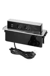 ORNO OR-GM-9016(GS)/B-G Asztalba süllyeszthető elosztó, 2x2P+E, 2xUSB (A Type), HDMI, 2 m kábellel ORNO OR-GM-9016(GS)/B-G Asztalba süllyeszthető elosztó, 2x2P+E, 2xUSB (A Type), HDMI, 2 m kábellel