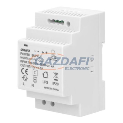 ORNO OR-PSU-1644 Moduláris tápegység, 12V DC 4.5A, 54W