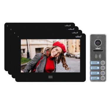 ORNO OR-VID-EX-1066/B FELIS MEMO MULTI4 Négy család számára video kaputelefon szett, 7 " LCD monitor, fekete
