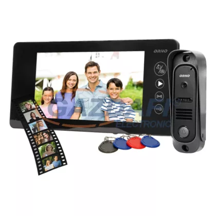   ORNO OR-VID-JS-1053/B ARCUS Egylakásos színes video kaputelefon szett, 7" LCD monitor, RFID olvasó