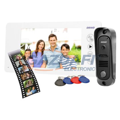   ORNO OR-VID-JS-1053/W ARCUS Egylakásos színes video kaputelefon szett, 7" LCD monitor, RFID olvasó