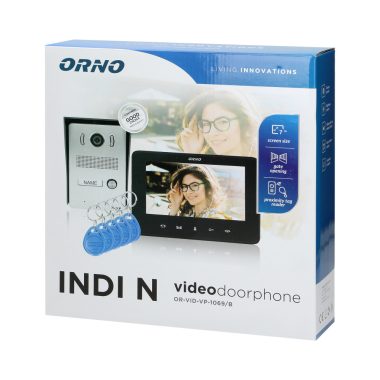 ORNO OR-VID-VP-1069/B INDI N Családi video kaputelefon, színes, ultravékony 7 "-es LCD monitor