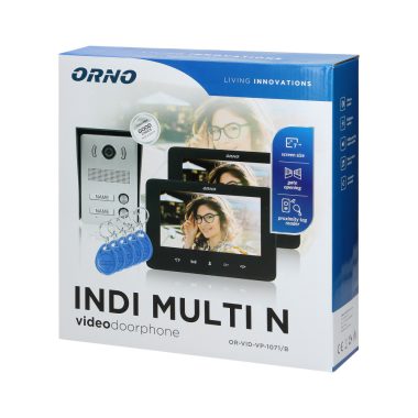 ORNO OR-VID-VP-1071/B INDI MULTI N Két család számára videós kaputelefon, színes, 7 "-es LCD monitor