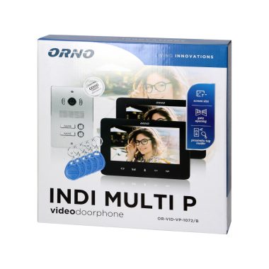 ORNO OR-VID-VP-1072/B INDI MULTI P Két család számára videós kaputelefon, színes, 7 "-es LCD monitor