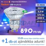 RADIUM LED fényforrás, GU10, 6,9W, 575Lm, 240V, 4000K