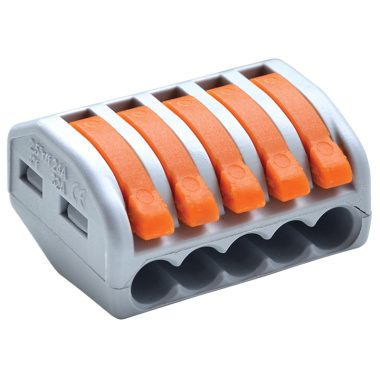 TRACON OVO2,5-5 Csavar nélküli vezetékösszekötő, nyitható 0,75-4mm2, 32A, 400VAC 5P