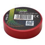   TRACON P10-15 Szigetelőszalag, piros 10m×15mm, PVC, 0-90°C, 40kV/mm, 10 db/csomag
