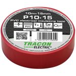 TRACON P10-15 Szigetelőszalag, piros 10m×15mm, PVC, 0-90°C, 40kV/mm
