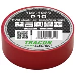   TRACON P10 Szigetelőszalag, piros 10m×18mm, PVC, 0-90°C, 40kV/mm