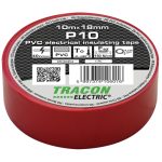 TRACON P10 Szigetelőszalag, piros 10m×18mm, PVC, 0-90°C, 40kV/mm