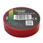   TRACON P20 Szigetelőszalag, piros 20m×18mm, PVC, 0-90°C, 40kV/mm, 10 db/csomag