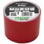   TRACON P50 Szigetelőszalag, piros 20m×50mm, PVC, 0-90°C, 40kV/mm