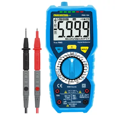 TRACON PAN184 Digitális multiméter True RMS, DCV, ACV, DCA, ACA, OHM, C, °C, dioda
