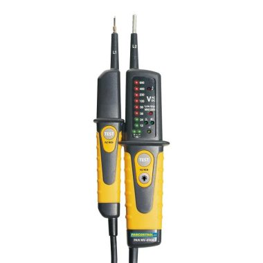 TRACON PANMV-690A 2 pólusú feszültségvizsgáló LED kijelző és AVK teszter, 12-690V AC/DC