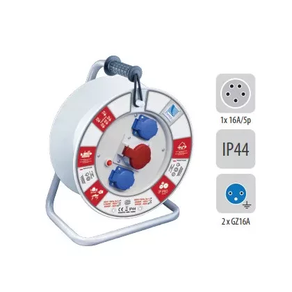   PAWBOL B.1110-340RT-S BŐVÍTÉSI KÁBEL , IP44 , 400V/250V-50Hz  , 2xGZ16A, 1x16A / 5p , 3 ALJZAT , HŐVÉDETT , kábel nélküli