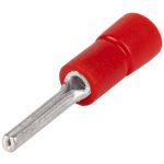 TRACON PCS Szigetelt csapos saru, ónozott elektrolitréz, piros 1,5mm2, (l1=12mm, d1=1,8mm)
