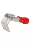 TRACON PCSE Szigetelt rátolható csatlakozó csap+hüvely, sárgaréz, piros 6,3×0,8mm, 1,5mm2