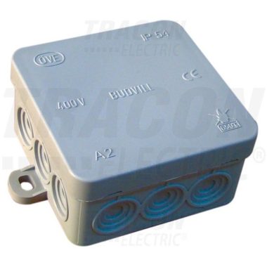 TRACON PD75X75 Flexible junction box, off-wall, gray 75 × 75 × 40mm, IP54, 5 pcs / pack