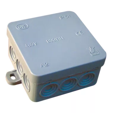 TRACON PD75X75 Flexible junction box, off-wall, gray 75 × 75 × 40mm, IP54, 5 pcs / pack
