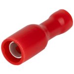 TRACON PHA4 Szigetelt hengeres csatlakozó aljzat, elektrolitréz, piros 1,5mm2, (d1=1,8mm, 