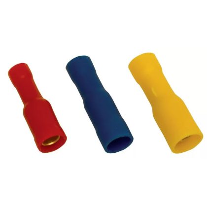   TRACON PHA4 Szigetelt hengeres csatlakozó aljzat, elektrolitréz, piros 1,5mm2, (d1=1,8mm, d2=4mm), PVC, 100 db/csomag