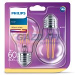   PHILIPS Consumer 929001387371 LED Classic izzó 6-60W A60 E27 827 CL ND 2 pack
