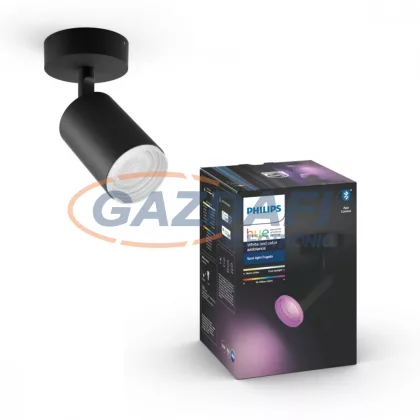   PHILIPS 50631/30/P7 Fugato LED spot lámpa falon kívüli fekete 1x5.7W 240V 2200-6500K 350lm GU10 15000h A+ A+ IP20 bluetooth