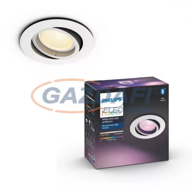 PHILIPS 50451/31/P7 Centura LED süllyesztett spot lámpa fehér 1x5.7W 240V kerek 2200-6500K 350lm GU10 15000h A+ IP20 bluetooth