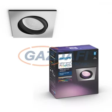 PHILIPS 50551/48/P7 Centura LED süllyesztett spot lámpa aluminium 1x5.7W 240V szögletes 2200-6500K 350lm GU10 15000h A+ IP20 bluetooth