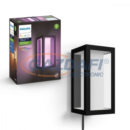   PHILIPS 17459/30/P7 Impress Hue LED kültéri fali lámpa fekete 24V 16W dimmelhető 2000 - 6500K 1200lm 25000h LED A-A++ IP44