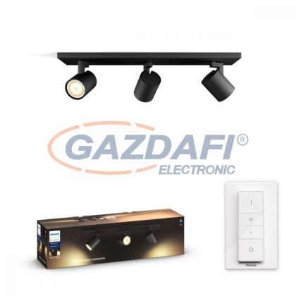   PHILIPS 53093/30/P6 Runner Hue LED spot lámpa falon kívüli fekete 3x5.5W 2200-6500K 1050lm GU10 15000h A++ -> E IP20