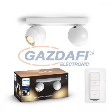 PHILIPS 50472/31/P6 BUCKRAM LED spot lámpa falon kívüli fehér 2x5.5W 2200-6500K 700lm GU10 15000h A++ -> E IP20