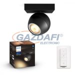   PHILIPS 50471/30/P6 BUCKRAM LED spot lámpa falon kívüli fekete 1x5.5W 2200-6500K 350lm GU10 15000h A++ -> E IP20