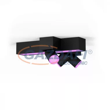 PHILIPS 50608/30/P7 Centris Hue 3-as mennyezeti spot lámpa fekete 3x5,7W + 25W beépített 3050lm GU10 15000h A+ IP20 bluetooth