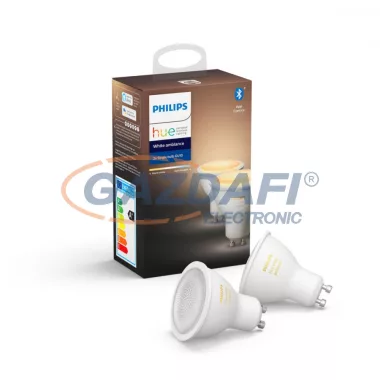 PHILIPS 929001953303  HueAmbiance fényforrás 2db 5.5W GU10 2200 - 6500K 350lm GU10 230V 15000h A IP20 bluetooth
