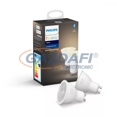 PHILIPS 929001953502  HueW fényforrás 2db 5.5W 400lm 2700K GU10 230V 15000h A+ IP20 bluetooth