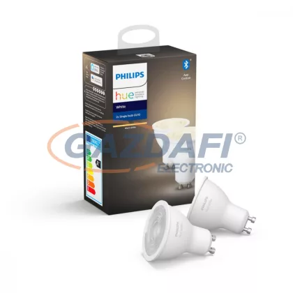   PHILIPS 929001953502  HueW fényforrás 2db 5.5W 400lm 2700K GU10 230V 15000h A+ IP20 bluetooth