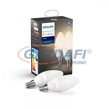 PHILIPS 929002039902  HueW fényforrás 2db 5.5W B39 470lm 2700K E14 230V 25000h A+ IP20 bluetooth